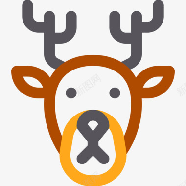自然鹿自然48线性颜色图标图标