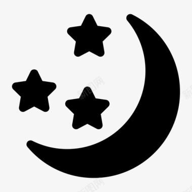 夜晚月亮天空图标图标