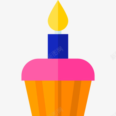 派对蛋糕纸杯蛋糕45号派对平的图标图标