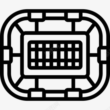 美式足球场5号体育场直线型图标图标