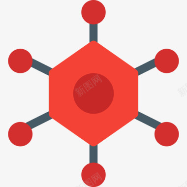 病毒科学52扁平图标图标