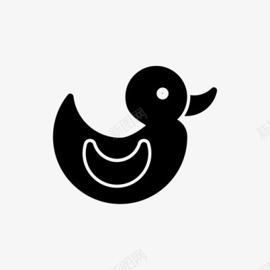 橡胶鸭玩具婴儿字形图标图标