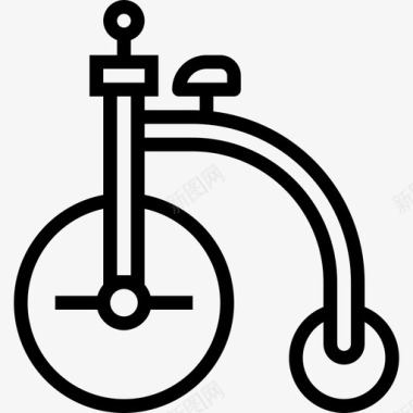 自行车马戏团和游乐园3直线型图标图标