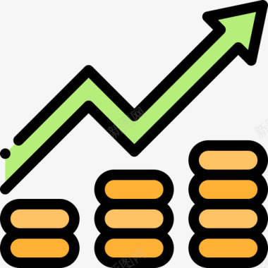 理财投资增长投资2线性颜色图标图标