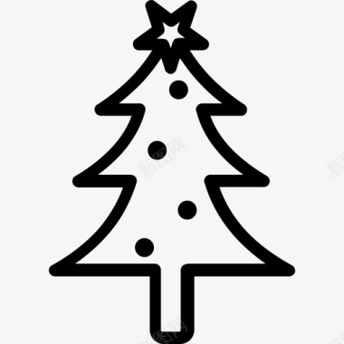 狂欢圣诞圣诞树直线型图标图标