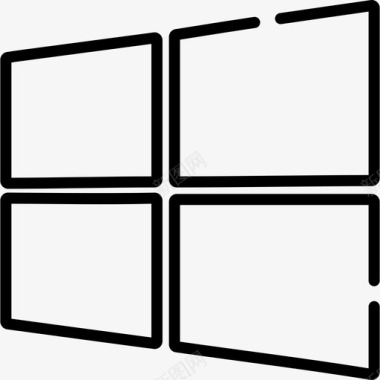 徽标Windows技术徽标3线性图标图标