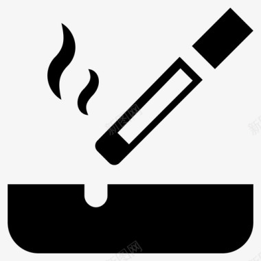 香烟烟灰缸烟熏烟图标图标