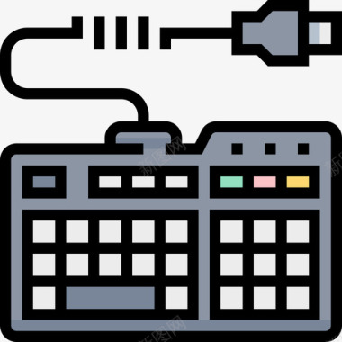 电子琴键盘键盘计算机技术3线颜色图标图标