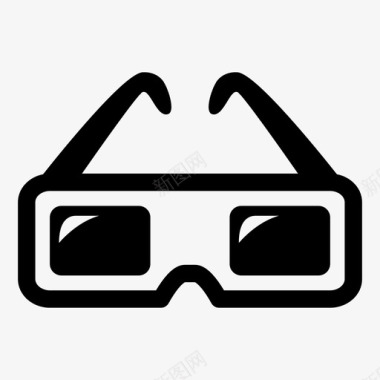 扁平化3D眼镜3d眼镜电影院电影图标图标