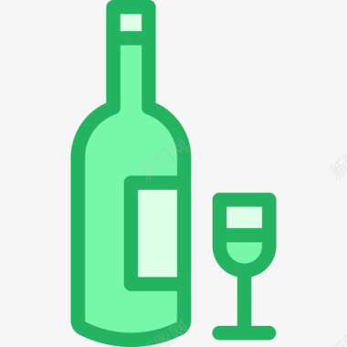 葡萄酒24号酒吧线形绿色图标图标