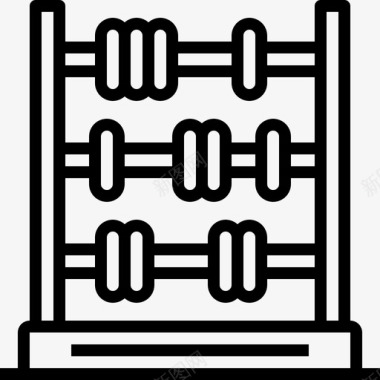 算盘矢量图算盘教育与学习线性图标图标