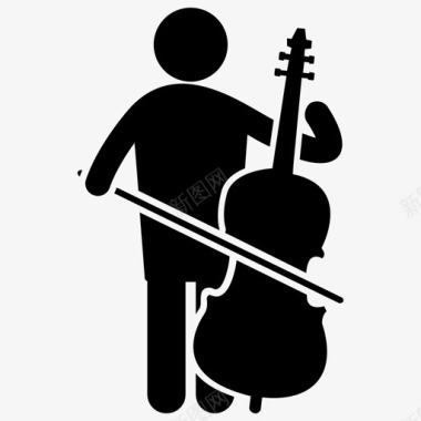 小提琴家酒吧小提琴手音乐作曲家图标图标