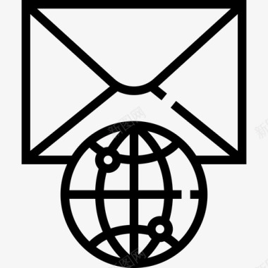 电子邮件商务必备直系图标图标