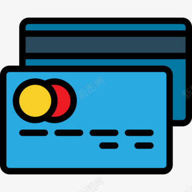 信用卡旅游109线性彩色图标图标