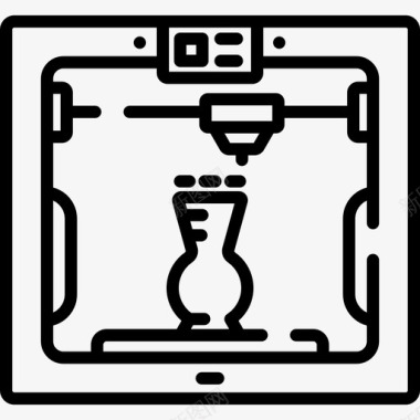 智能3D眼镜3d打印机人工智能16线性图标图标