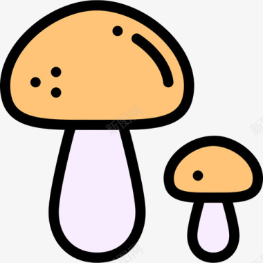 蘑菇烧烤19线形颜色图标图标