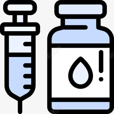 孩子打疫苗疫苗药剂学13线性颜色图标图标