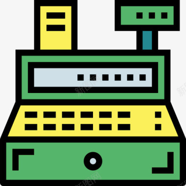 收银标志收银员电子商务65线性颜色图标图标