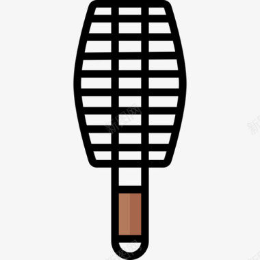 烧烤架烧烤16线性颜色图标图标