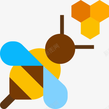 蜜蜂农业和园艺5平坦图标图标