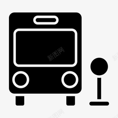 公共交通标识汽车站公共交通图标图标