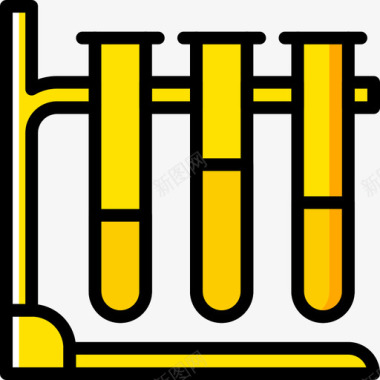 黄色坚果试管科学18黄色图标图标