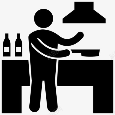 酒保酒吧男俱乐部服务员图标图标