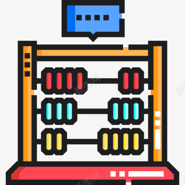 算盘学32线色图标图标