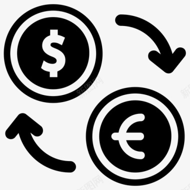 卡通金融资金货币兑换现金流金融图标图标