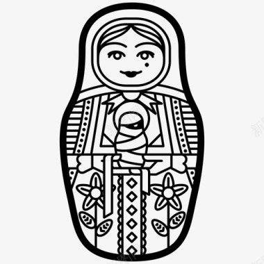 俄罗斯娃娃妈妈木乃伊图标图标