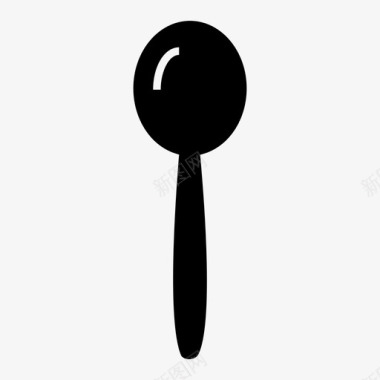 勺子餐厅深色图标图标