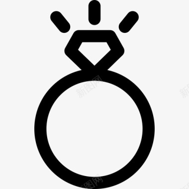 订婚戒指浪漫16直线型图标图标