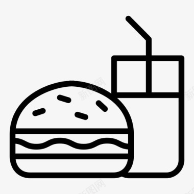 快餐汉堡可乐图标图标