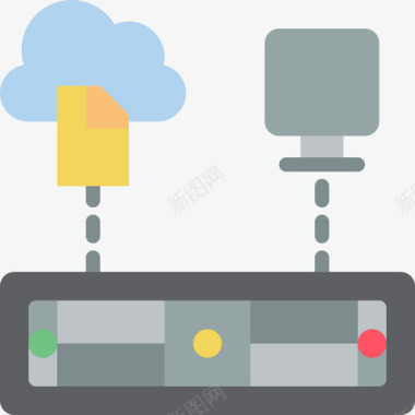 扁平12星座服务器网络和数据库12扁平图标图标