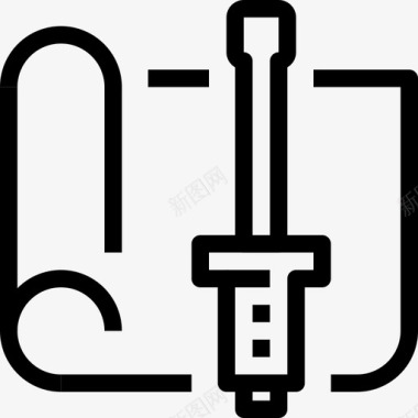 螺丝刀设计工业6号线状螺丝刀图标图标