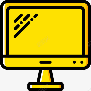 矢量监视器tech4黄色图标图标