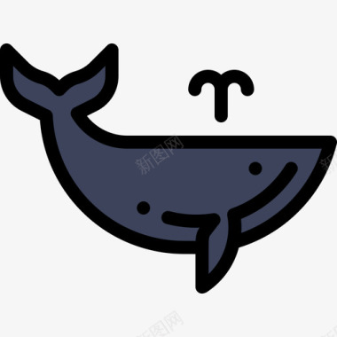 鲸鱼海洋生物22线状颜色图标图标