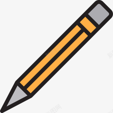 礼物线铅笔33学校线颜色图标图标