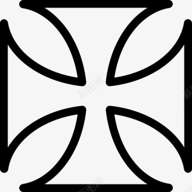 如意纹十字架中世纪8直纹图标图标