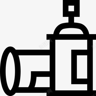 艺术长腿喷雾艺术与7线性图标图标