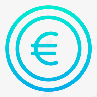 火焰欧元图标欧元银行和金融18梯度图标图标