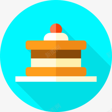 笑脸糖果蛋糕甜点和糖果2个平的图标图标