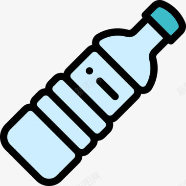 野餐水瓶野餐和烧烤线性颜色图标图标