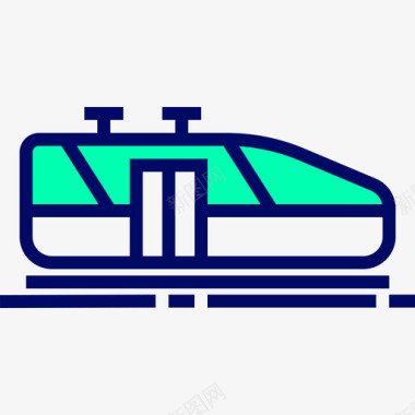 水彩的火车火车交通46绿影图标图标