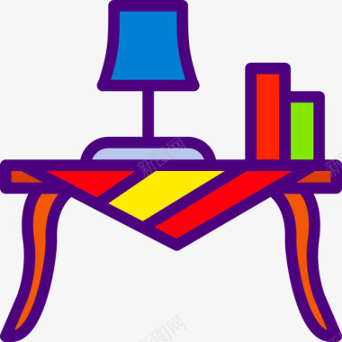 色彩咖啡桌家具家居线条色彩图标图标