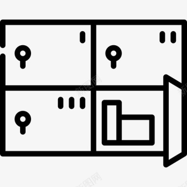 储物柜电子商务60线性图标图标