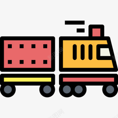 火车物流配送9线颜色图标图标