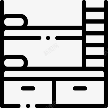 双层床家装10张直线型图标图标