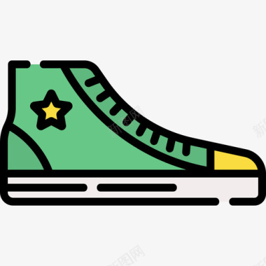 运动鞋鞋5线性颜色图标图标