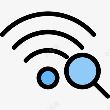 彩色木纹Wifi网络30线性彩色图标图标